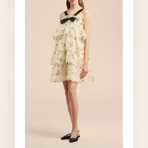 NWT Rebecca Taylor Cherry Tiered Organza Dress - 10